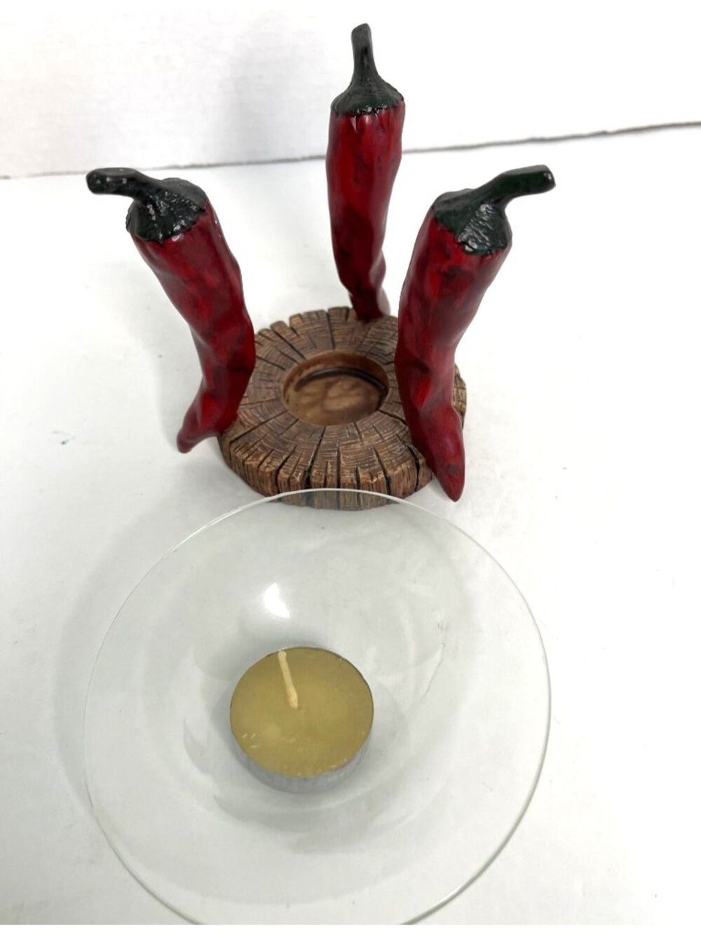 Vintage 90s  Red Chili Pepper Wax Warmer Oil Burner Candle Holder Southwestern - Picture 5 of 8